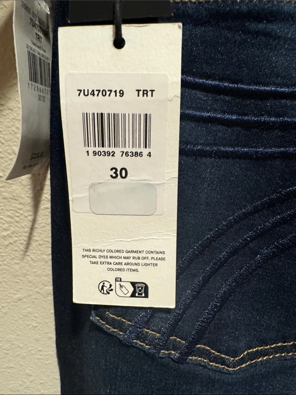 7 For All Mankind Dark Blue Dojo Tailorless Flate Wide Leg Trousers
